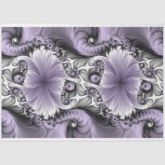 Papier Mousseline Illusion Lilac Abstrait Floral Fractal Art Imagina (Recto)