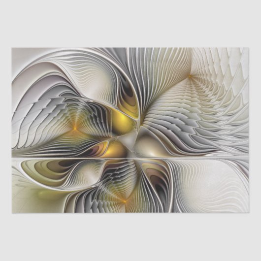 Papier Mousseline Illusion Optique Abstrait 3D Fractal Avec Profonde (Recto)