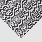 Papier Mousseline Illusion Optique En Mosaïque Géométrique Noire Et  (Détail)