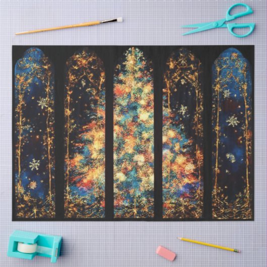 Papier Mousseline Illustration Abstraite de l'arbre de Noël dans Win (Artisanat)