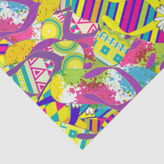 Papier Mousseline Illustration aquarelle, Motif de retournement (Détail)