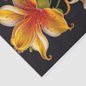 Papier Mousseline Illustration botanique couleur rose jaune (Détail)