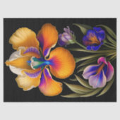 Papier Mousseline Illustration botanique florale jaune Grand (Recto)