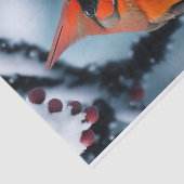 Papier Mousseline Illustration Cardinal Red Winter Snow Tree (Détail)