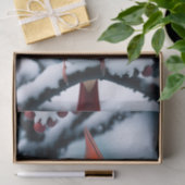 Papier Mousseline Illustration Cardinal Red Winter Snow Tree (Cadeau)