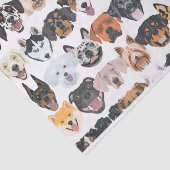 Papier Mousseline Illustration chiens heureux motifs sans soudure (Détail)