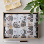 Papier Mousseline Illustration chiens heureux motifs sans soudure (Cadeau)