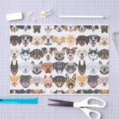 Papier Mousseline Illustration chiens heureux motifs sans soudure (Artisanat)