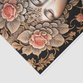 Papier Mousseline Illustration classique de la dame Rose orange (Détail)