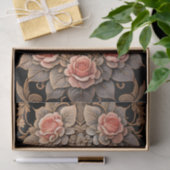 Papier Mousseline Illustration classique de la dame Rose orange (Cadeau)