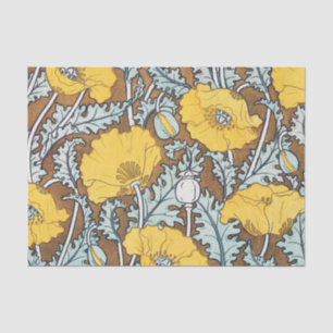Papier Mousseline illustration d'art pavot fleur jaune