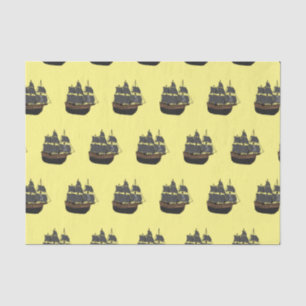 Papier Mousseline Illustration de bateau pirate