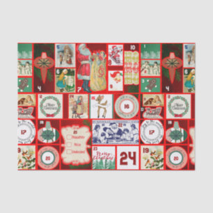 Papier Mousseline Illustration de bloc de l'Avent de Noël en carré A