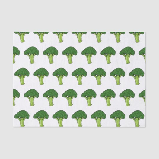 Papier Mousseline Illustration de Broccoli (Recto)