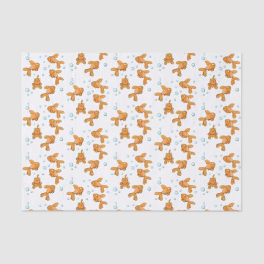 Papier Mousseline Illustration de caricature de poisson rouge orange (Recto)