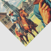 Papier Mousseline Illustration de couple de pays vintage (Détail)