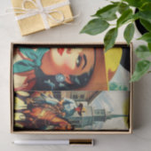 Papier Mousseline Illustration de couple de pays vintage (Cadeau)