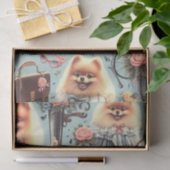 Papier Mousseline Illustration de Cute Pomeranian (Cadeau)