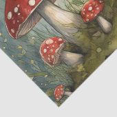 Papier Mousseline Illustration de découpage de champignons rouges lu (Détail)