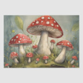Papier Mousseline Illustration de découpage de champignons rouges lu (Recto)