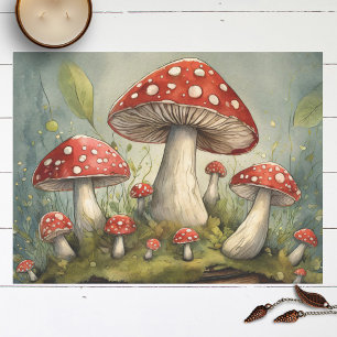 Papier Mousseline Illustration de découpage de champignons rouges lu