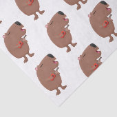 Papier Mousseline Illustration de dessin animé de capybara ukulele (Détail)