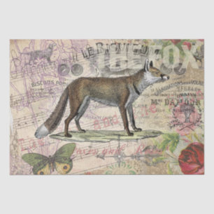 Papier Mousseline Illustration de Fox Wildlife Vintage Animal