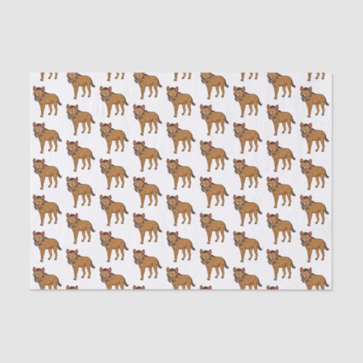 Papier Mousseline Illustration de Hyena et de fleurs (Recto)