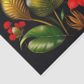 Papier Mousseline Illustration de la flore rouge tropicale (Détail)