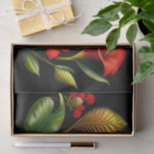 Papier Mousseline Illustration de la flore rouge tropicale (Cadeau)