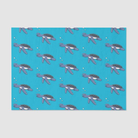 Papier Mousseline Illustration de la petite tortue de mer (Recto)