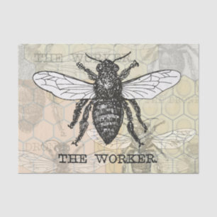 Papier Mousseline Illustration de l'abeille du travailleur vintage