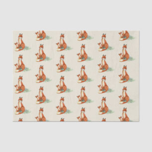 Papier Mousseline Illustration de l'aquarelle Momma Fox et Baby