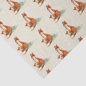 Papier Mousseline Illustration de l'aquarelle Momma Fox et Baby (Détail)