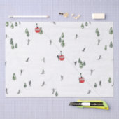 Papier Mousseline Illustration de l'ascenseur Ski Rouge (Artisanat)