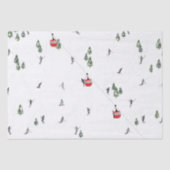 Papier Mousseline Illustration de l'ascenseur Ski Rouge (Recto)