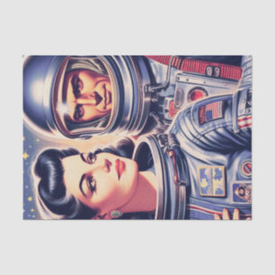 Papier Mousseline Illustration de l'astronaute vintage