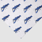 Papier Mousseline Illustration de l'écrevisse marron bleu (Détail)