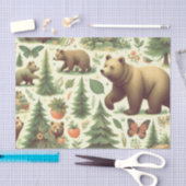 Papier Mousseline Illustration de l'ours Vintage (Artisanat)