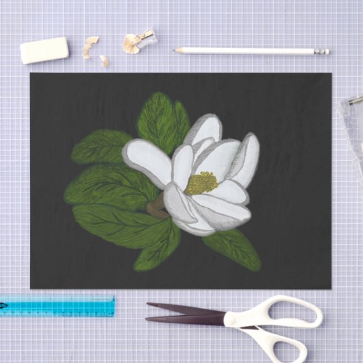Papier Mousseline Illustration de Magnolia Sud (Artisanat)