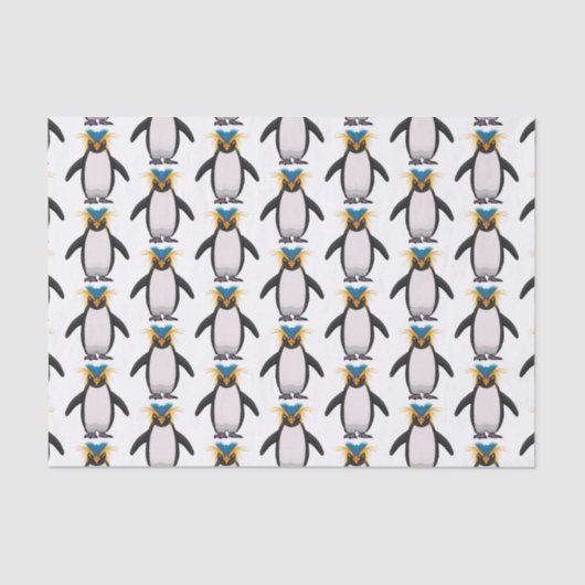 Papier Mousseline Illustration de mignon macaroni pingouin (Recto)