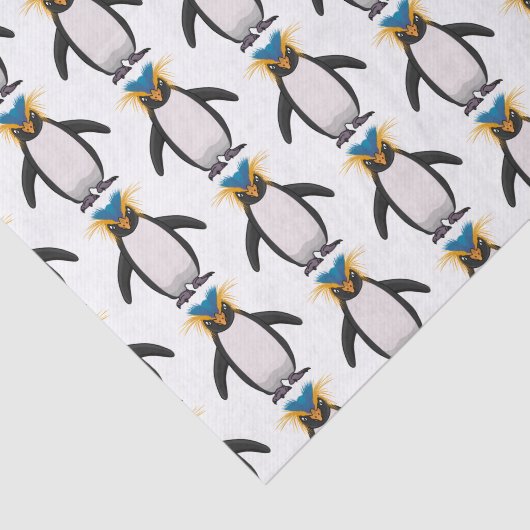 Papier Mousseline Illustration de mignon macaroni pingouin (Détail)