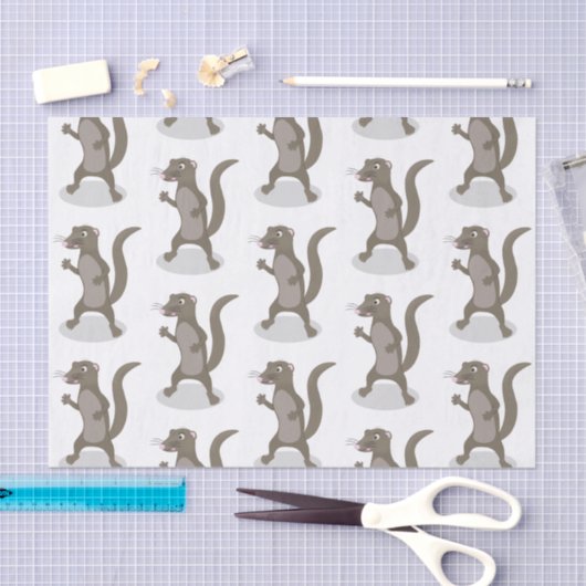 Papier Mousseline Illustration de mignonne mangouste (Artisanat)