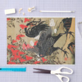Papier Mousseline Illustration de Nandina et Rooster par Ito Jakuchu (Artisanat)