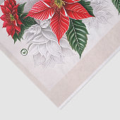 Papier Mousseline Illustration de Noël rouge Poinsettia (Détail)