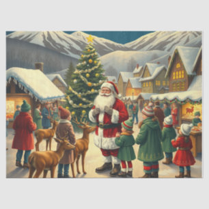 Papier Mousseline Illustration de Noël Vintage