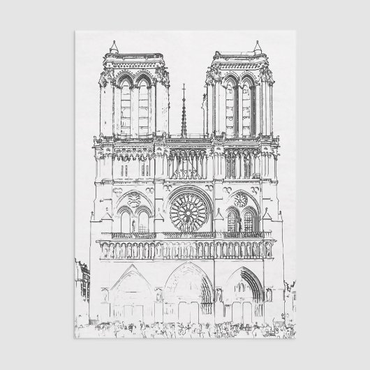 Papier Mousseline Illustration de Notre Dame de Paris