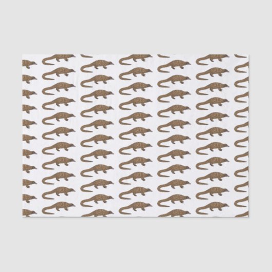 Papier Mousseline Illustration de pangolin à queue longue (Recto)