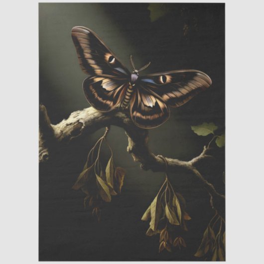 Papier Mousseline Illustration de papillon de forêt découpée (Recto)