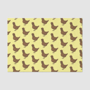 Papier Mousseline Illustration de poulet à la polis chamois